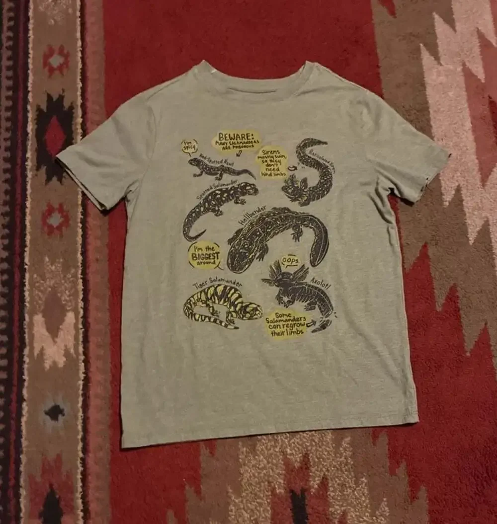 Cat & Jack Salamander Axolotl Graphic T-Shirt Green Size XL (14)